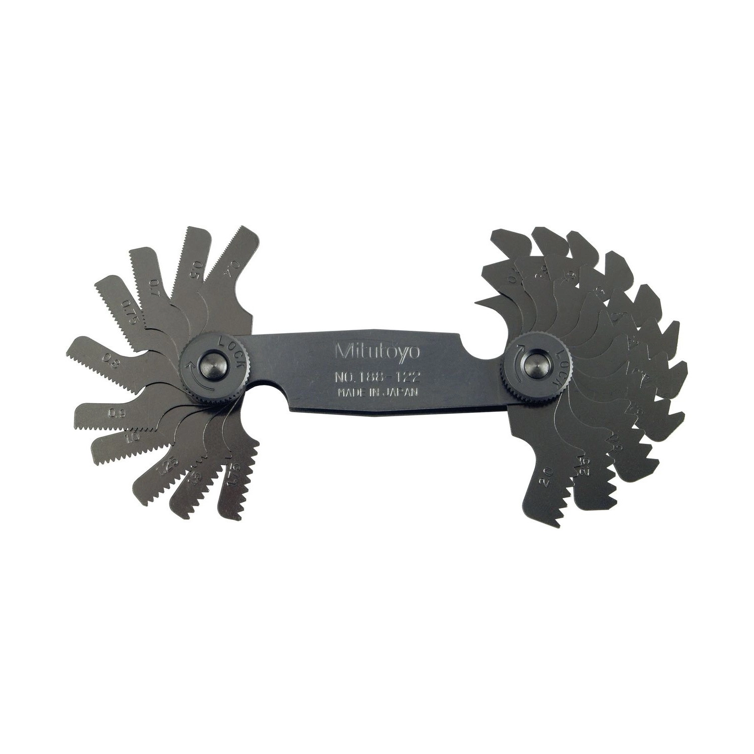 Gauge Cuenta Hilos 0,4-7mm 21 hojas - 188-122 - Mitutoyo Tienda Oficial | Producto Original