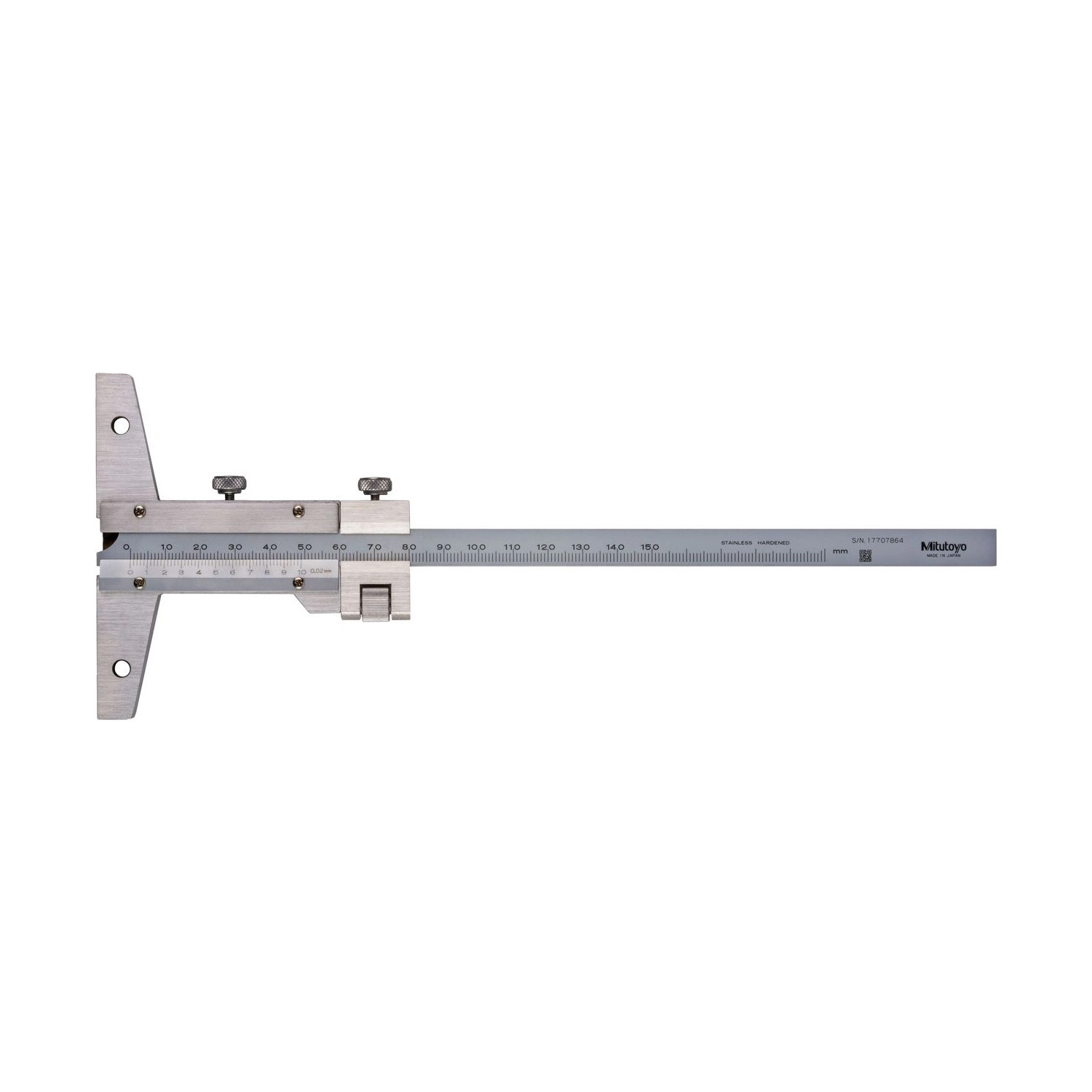Pie de Metro de Profundidad Vernier Mitutoyo 150 mm 0,02 mm con Ajuste Fino 527-101 - Tienda Oficial | Producto Original