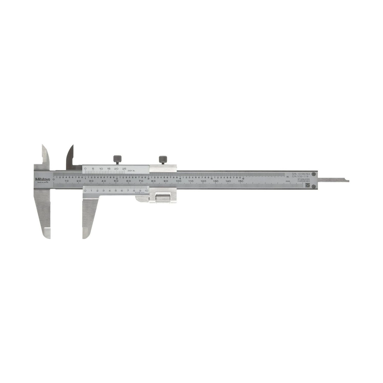 Pie de Metro Analógico Universal Mitutoyo 130 mm 0,02 mm con Ajuste Fino 532-119 - Tienda Oficial | Producto Original