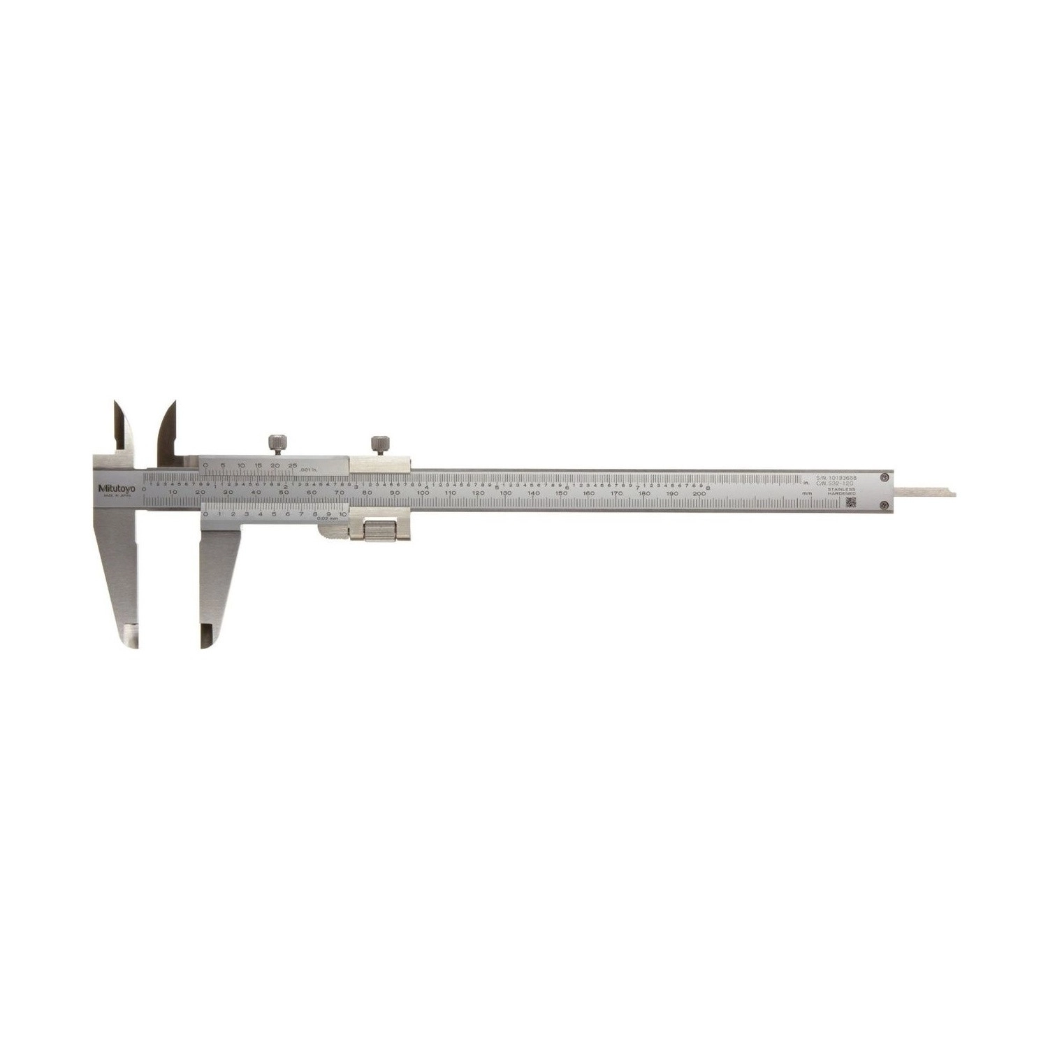Pie de Metro Analógico Universal Mitutoyo 180 mm 0,02 mm con Ajuste Fino 532-120 - Tienda Oficial | Producto Original