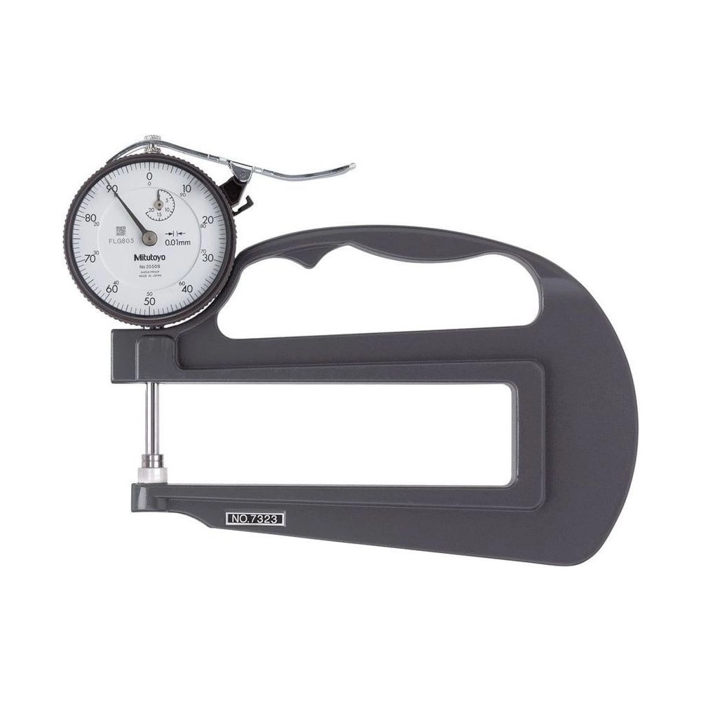 Medidor de Espesor Manual Analógico Con Arco Profundo y Caras de Cerámica 20mm/0,10mm - 7323A - Mitutoyo Tienda Oficial | Producto Original