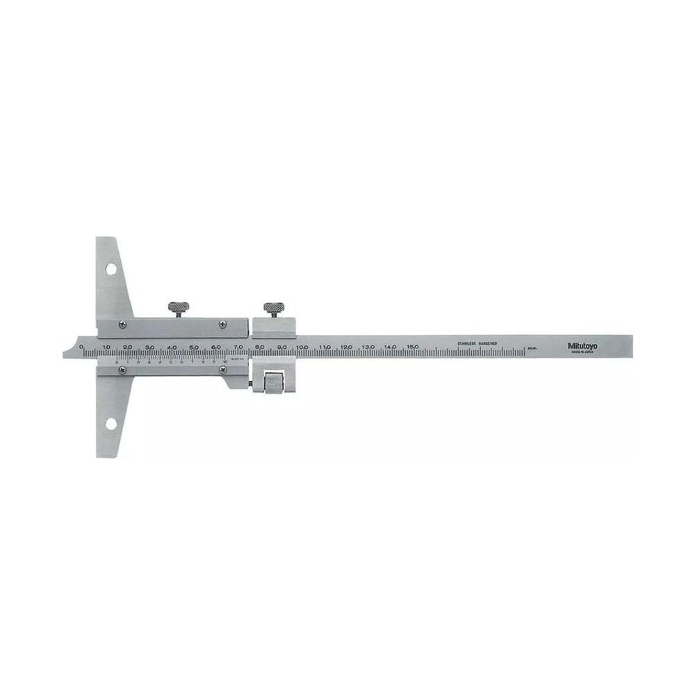 Pie de Metro de Profundidad Vernier Mitutoyo 200 mm 0,02 mm con Ajuste Fino 527-102 - Tienda Oficial | Producto Original